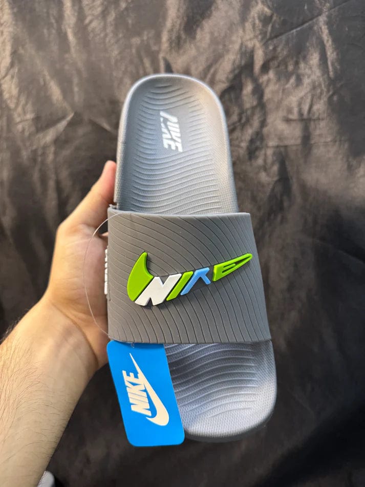 NIKE Knockoff Slide | Grey (Green)