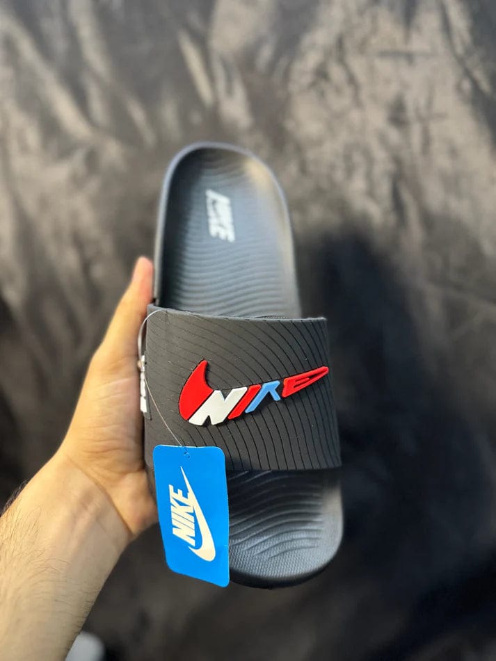 NIKE Knockoff Slide | Black (Red)