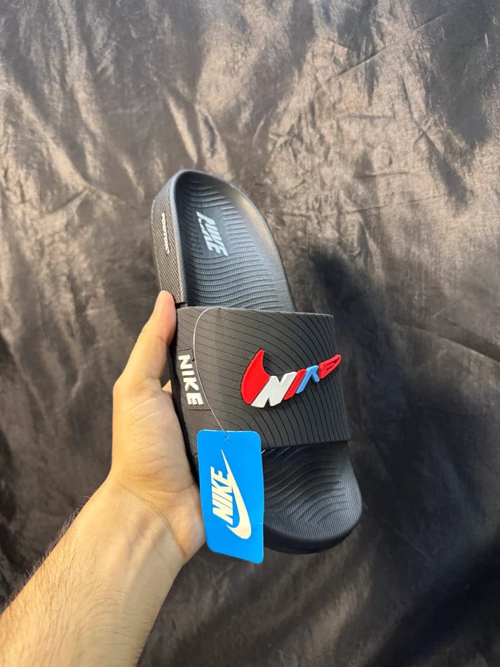 NIKE Knockoff Slide | Black (Red)