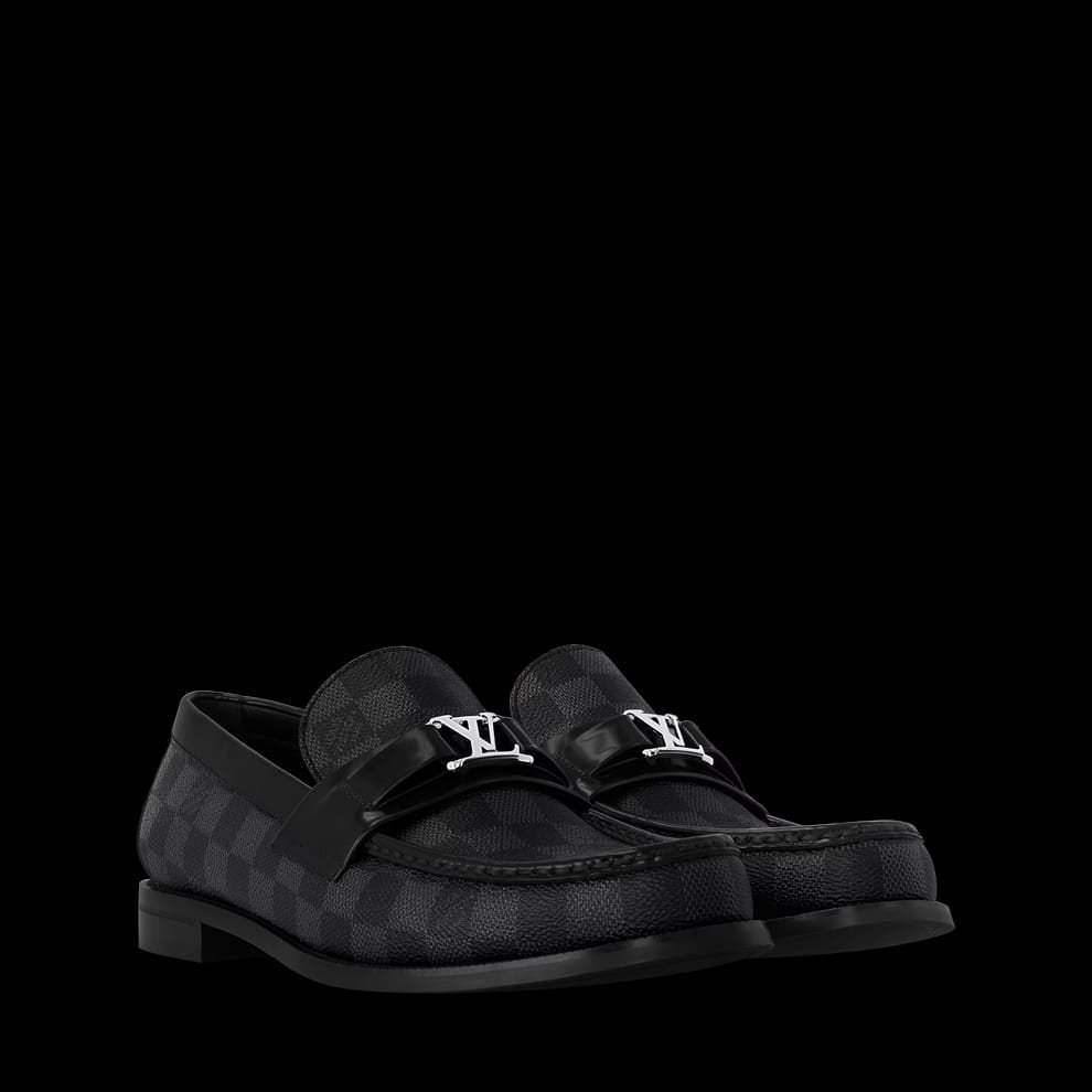 Men’s Luxury Checkered Loafers – Black Edition